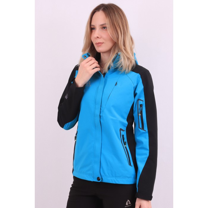 Жіноча Softshell вітровка Azimuth B7955 Чорно-блакитна