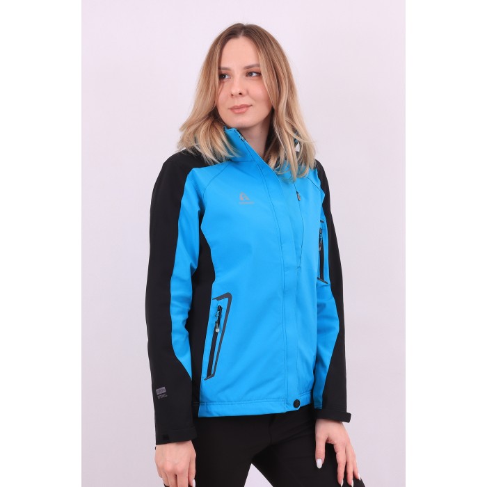 Жіноча Softshell вітровка Azimuth B7955 Чорно-блакитна