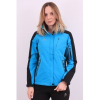 Женская Softshell ветровка Azimuth B7955 Черно- голубая
