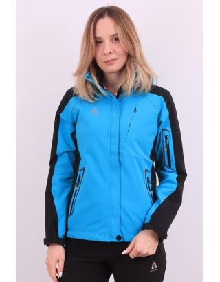 Женская Softshell ветровка Azimuth B7955 Черно- голубая