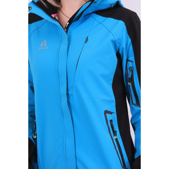 Жіноча Softshell вітровка Azimuth B7955 Чорно-блакитна